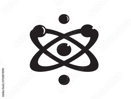Physics silhouette icon vector illustration solid black symbol for science
