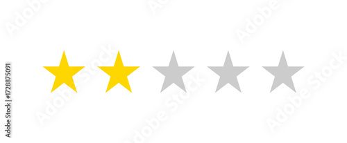 golden star icon. 2 out of 5 gold star rating