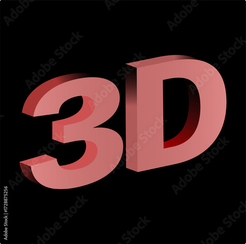 Bold Red 3D Text — Glossy Volumetric Typography with Cinematic Lighting