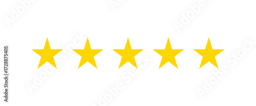 golden star icon. 5 out of 5 gold star rating
