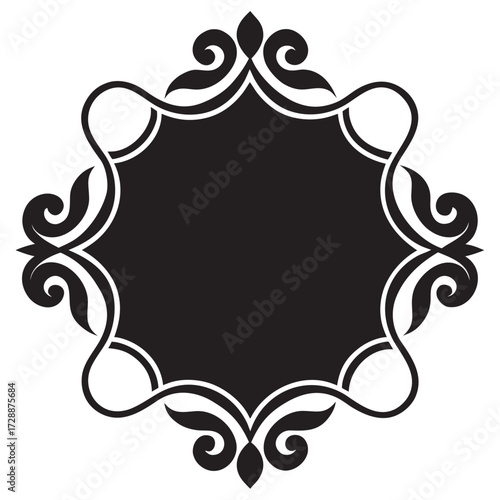 Vector silhouette of decorative corners and dividers framing