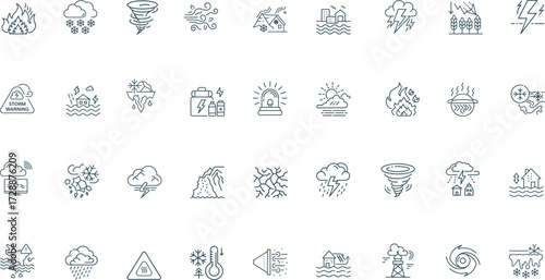Disaster
Weather
Forecast
Natural Disaster
Extreme Weather
Climate icons set