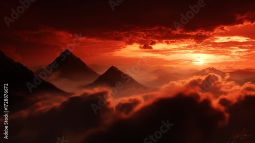Pyramids sunrise sky