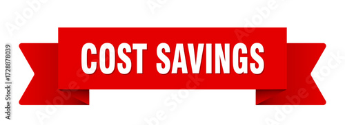 cost savings ribbon isolated on transparent background. cost savings ribbon