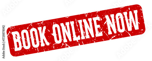 book online now rectangular sign. book online now stamp