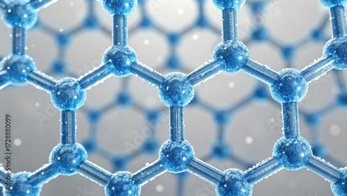 molecular closeup image, macro molecule model, molecule visualization stock, blue atom connection, futuristic molecule abstract, structural chemistry model, macro molecular design, atoms linked photo,