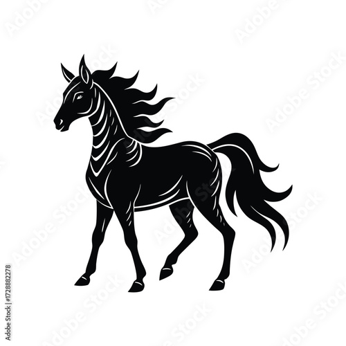 Cavador dog silhouette on white background vector art illustration