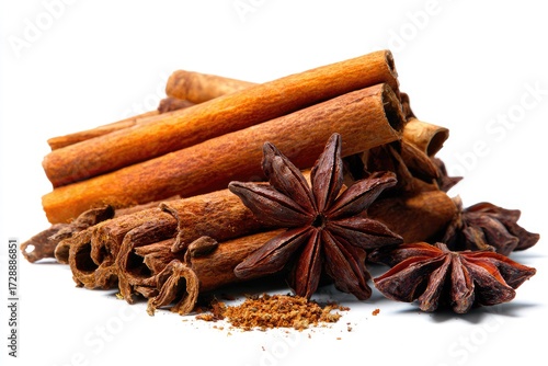 Pile Of Cinnamon Sticks And Star Anise