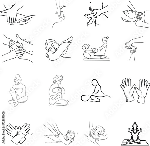 Modern massage therapy logo design