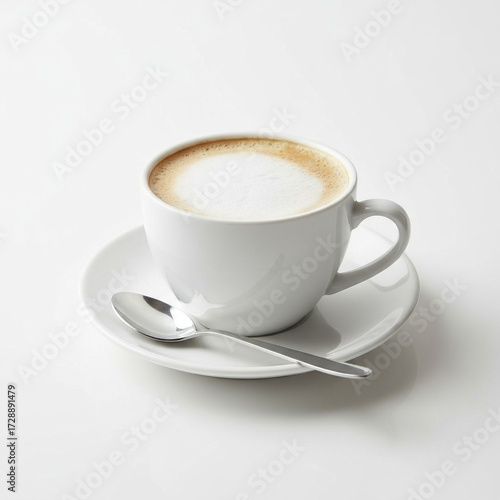 Cup of cappuccino with saucer
Row of glass jars filled with grains and cereals, neatly stored on kitchen shelf.
