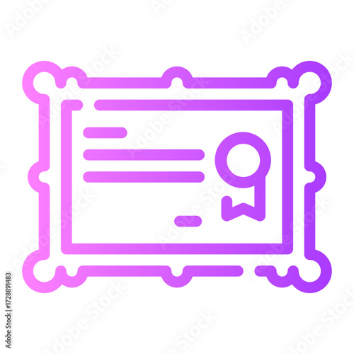 certificate gradient icon