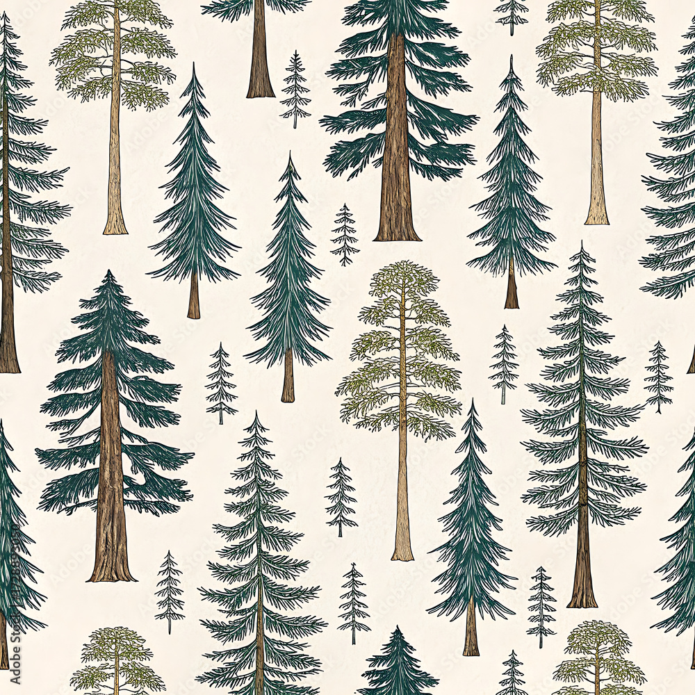 Fototapeta premium forest seamless pattern
