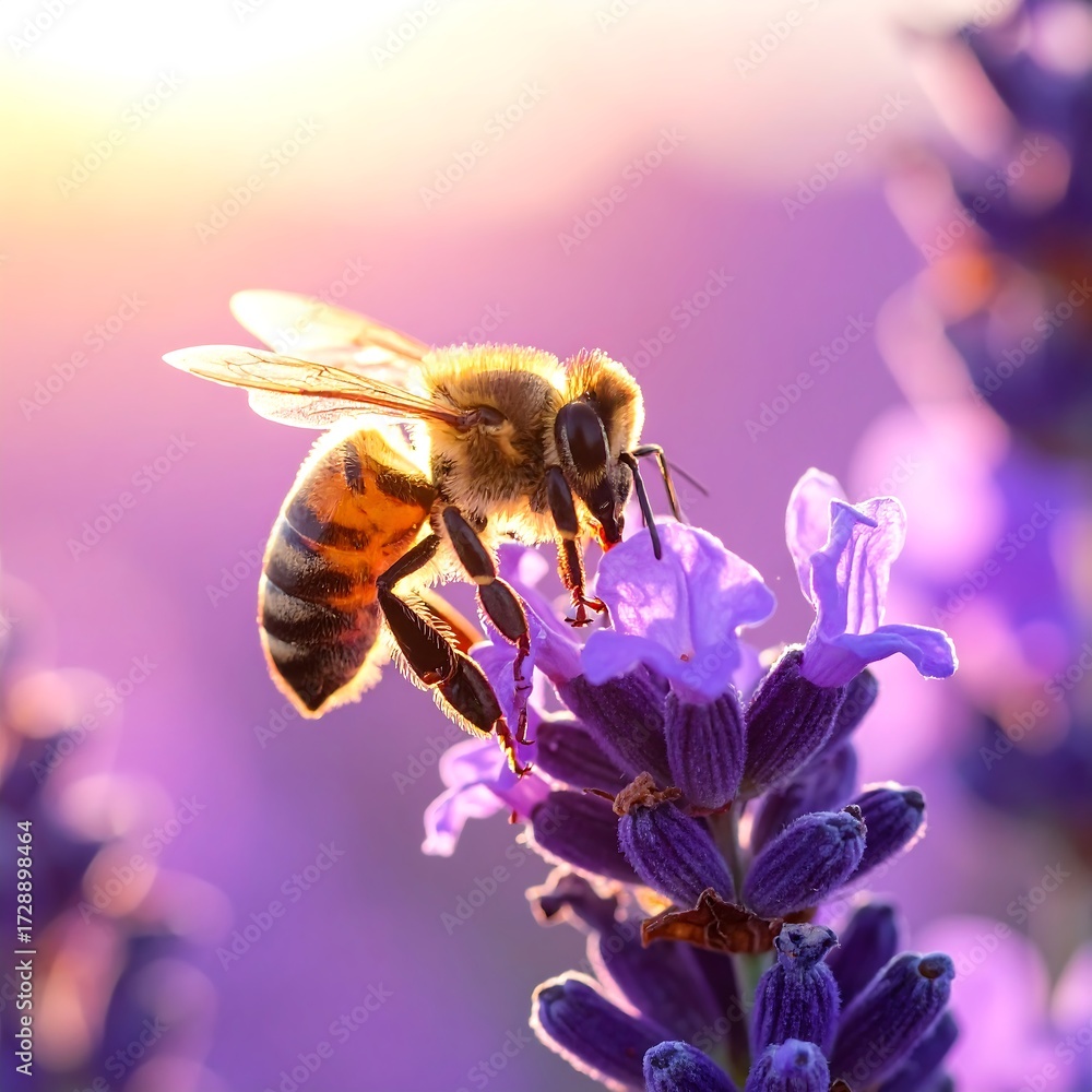 Fototapeta premium Bee on Lavender Flower