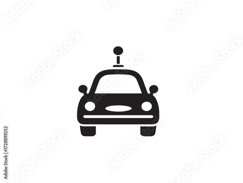 Self driving car silhouette icon vector illustration solid black symbol for future transport