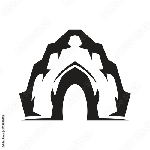 Vector artwork of cave silhouette