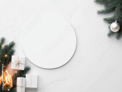 White Circle Christmas Background