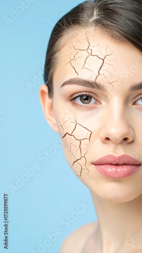 Woman with cracked skin