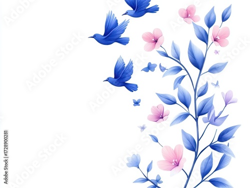 Floral Bird Illustration