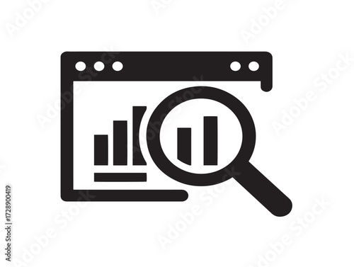 Seo and marketing silhouette icon vector illustration solid black symbol for web traffic