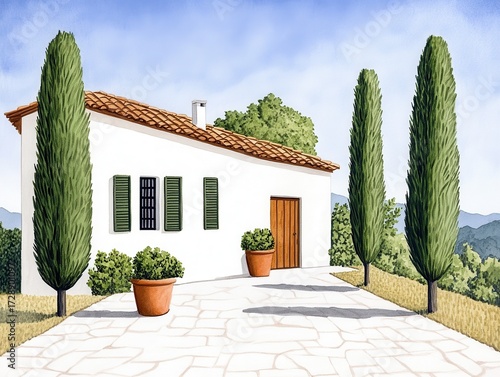 Countryside Cottage, Sunny Day