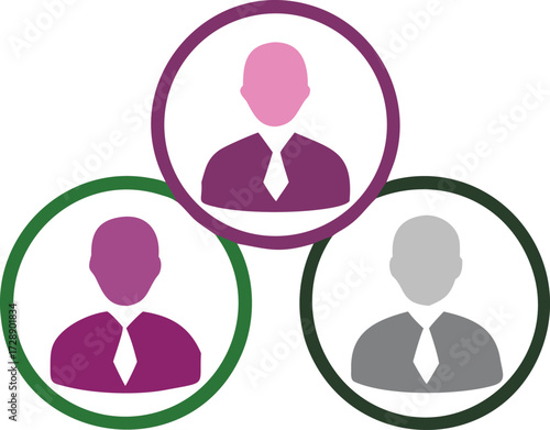 Team Collaboration and Unity: Abstract illustration of business figures in a collaborative network, symbolizing teamwork and communication, perfect for business-related projects.