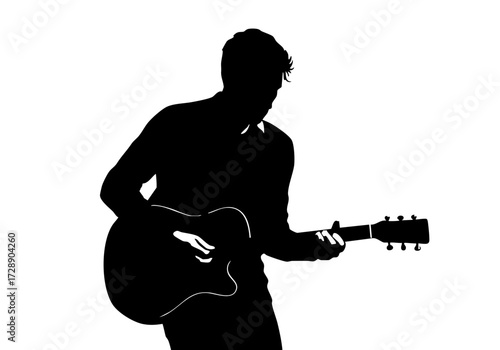 Silhouette of a Musician playing guitar