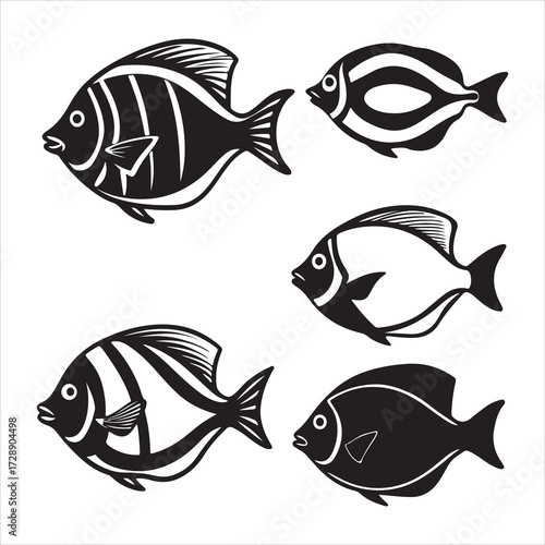 A Colorful and Tropical Surgeonfish, an Acanthuridae Reef Fish Wielding a Sharp Scalpel Spine for Defense, a Vibrant Herbivore of the Coral Ocean