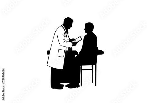 Medical consultation between doctor and patient.