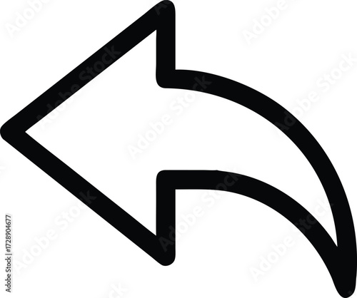 Navigating the Path: A simple yet striking arrow indicating direction, with a clean black outline, perfect for website design, app interfaces, or presentations. 