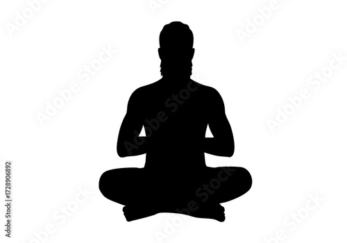 Silhouette of a person in lotus position.
