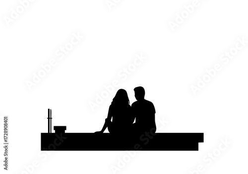 Silhouette of a couple enjoying quality time together