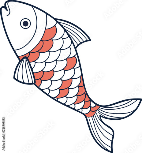 Cartoon Koi Fish Illustration