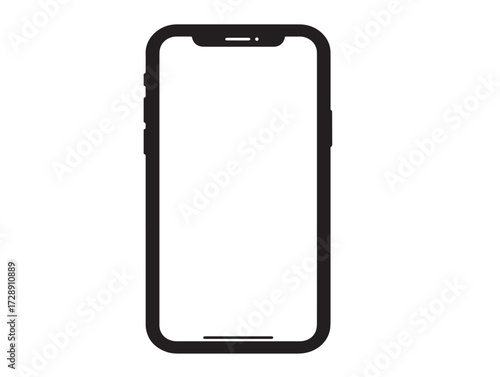 Smartphone technology silhouette icon vector illustration solid black symbol