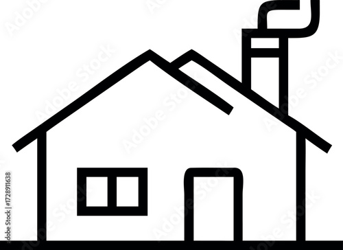 Minimalist white house icon with simple geometric design