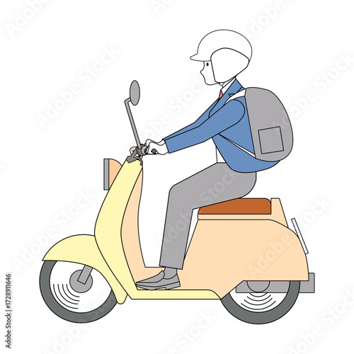 バイク通学の男子高校生