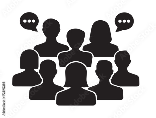 Social media interactions silhouette icon vector illustration solid black symbol for engagement