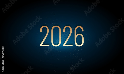 Golden 2026 New Year logo. Holiday greeting card. Vector illustration. Holiday design for flyer, greeting card, invitation, calendar, etc. Vector illustration. Golden 2026 New Year logo. Holiday greet