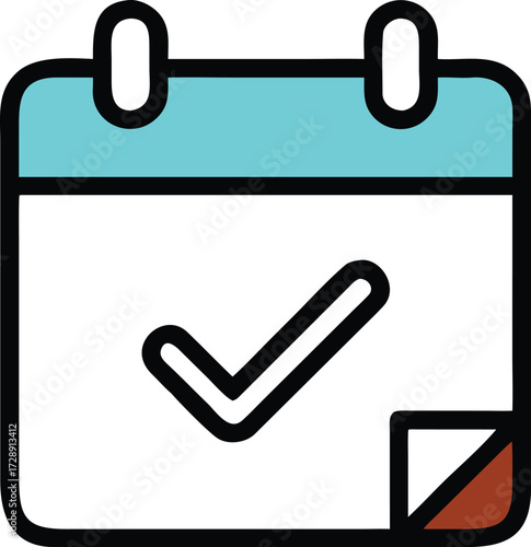 Checkmark on the Calendar: An illustration of a calendar day marked with a check, symbolizing task completion or a confirmed event.