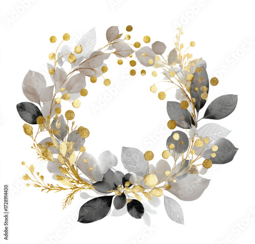 frame of flowers and leaves