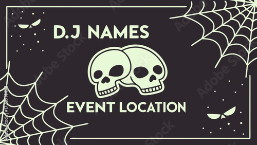 halloween background with skull and bones