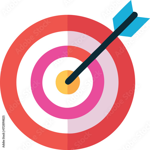 Bullseye Success: A vibrant, digitally rendered image depicts a bullseye with an arrow precisely hitting the center, symbolizing focused precision and hitting the mark.