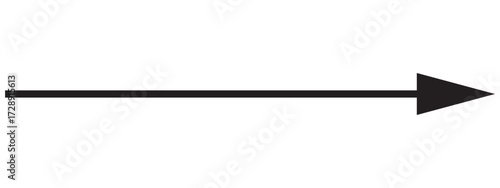 Straight thin line arrow isolated on transparent background – Long arrow