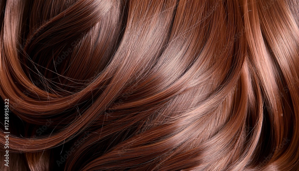 Naklejka premium radiant locks showcase the beauty and shine of long wavy brown hair for hair care color and beauty product campaigns highlighting hair texture color and health with subtle waves