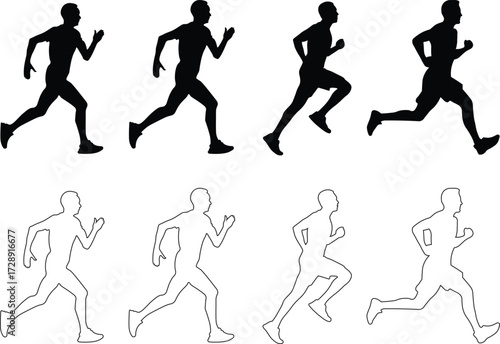 People line art Icon. Profile and people silhouette collection. User profile symbol. Group of people or group of users collection. Perfect can use in demographic, social media, and team concept.