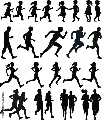 People line art Icon. Profile and people silhouette collection. User profile symbol. Group of people or group of users collection. Perfect can use in demographic, social media, and team concept.