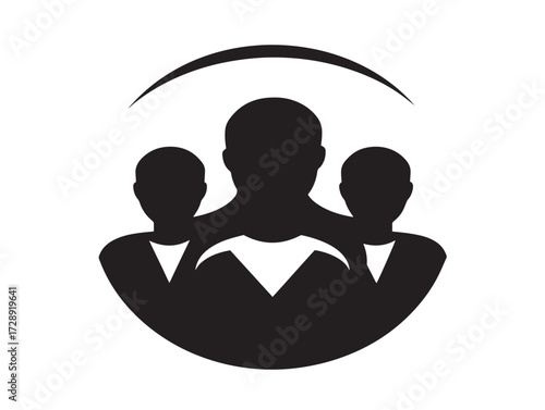 Social silhouette icon vector illustration solid black symbol for sharing ideas