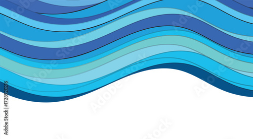 abstract blue wave frame background