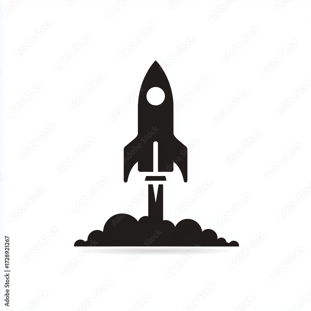 Obraz premium Rocket Launch Icon for Startup and Innovation