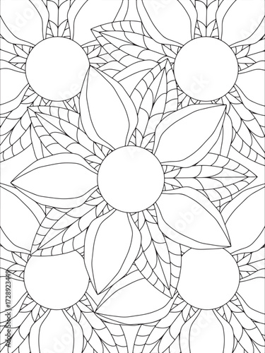 Cute Easy Flowers Coloring Book