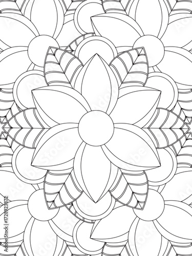 Cute Easy Flowers Coloring Book